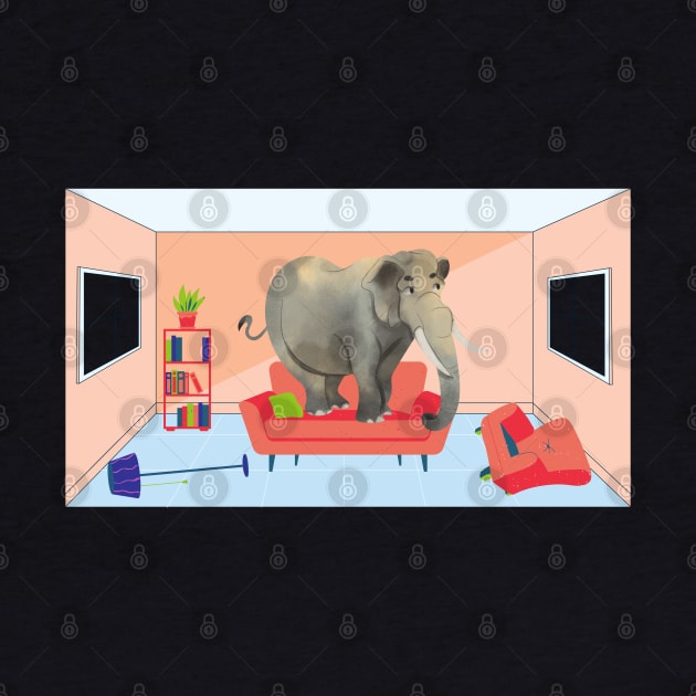 Elephant in the Room Funny Design by Up 4 Tee